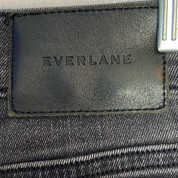 Everlane Denim Washed Black Frayed Ankle High Rise - Picture 3 of 8